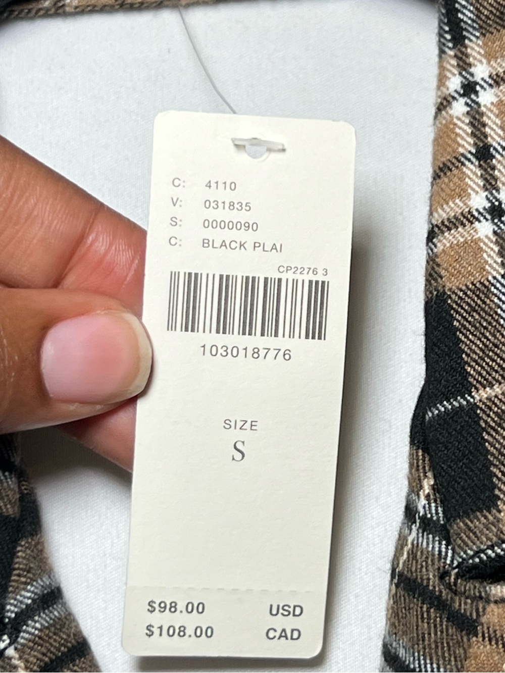 Pilcro Anthropologie Plaid Open Back Halter Vest Top Size S NWT Black Tan - Picture 11 of 16